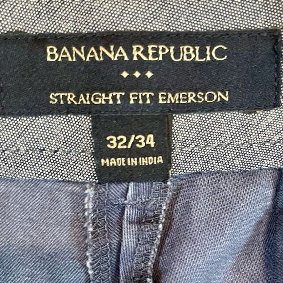 Banana Republic Straight Fit Emerson Navy Ship Blue Pants 32/34 - Picture 10 of 13